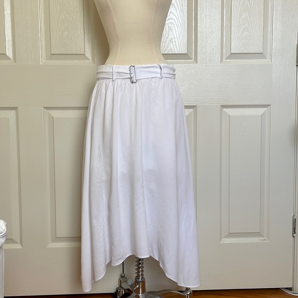 ALC White Belted Handkerchief Skirt Size 8
